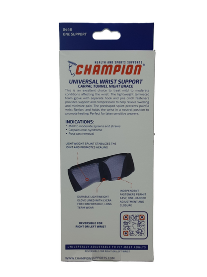 Champion Universal Wrist Support, Carpal Tunnel Night Brace