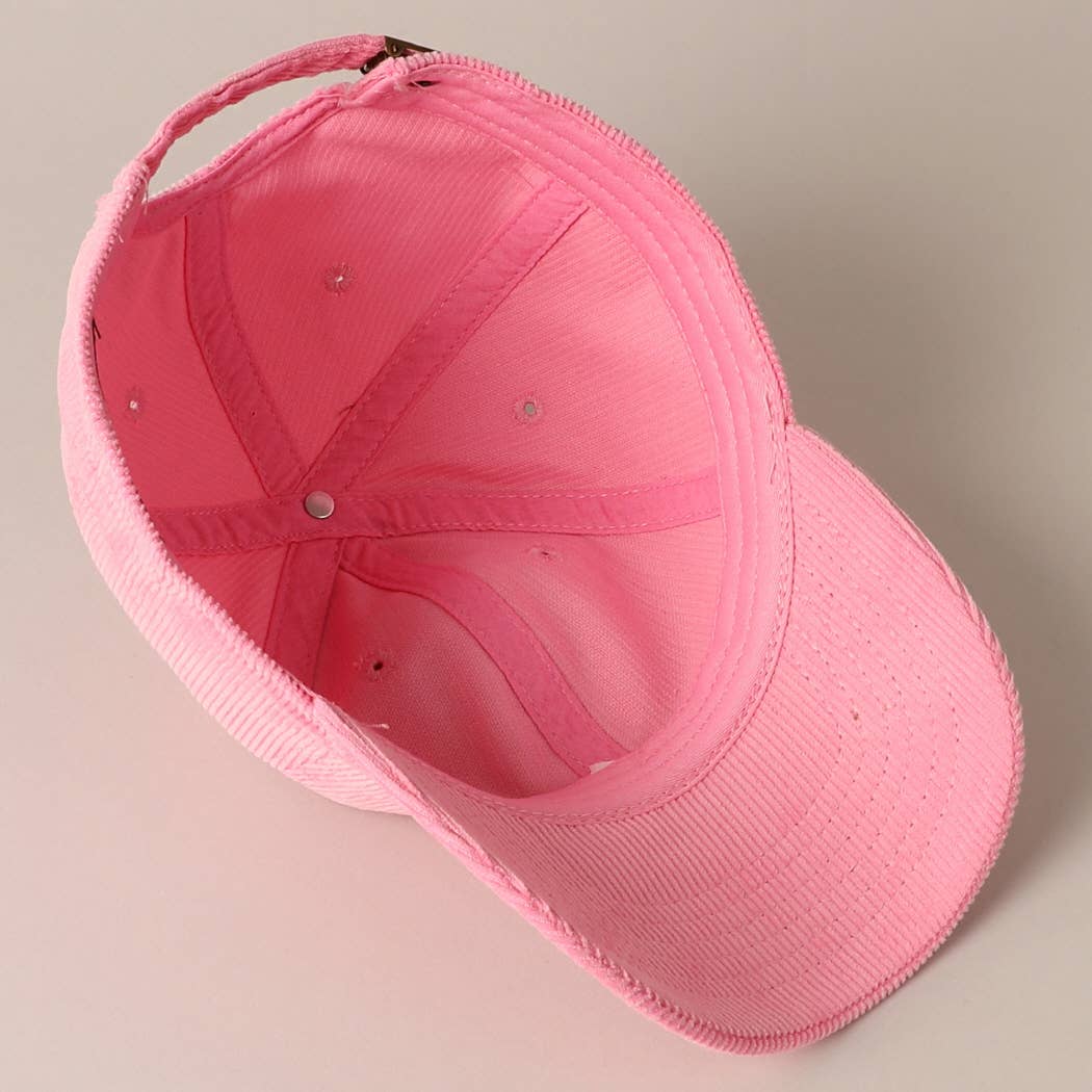 Mama Embroidered Corduroy Baseball Cap