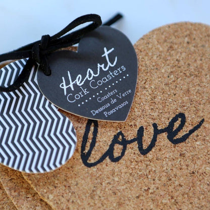 Heart Cork Coasters (Set of 4)