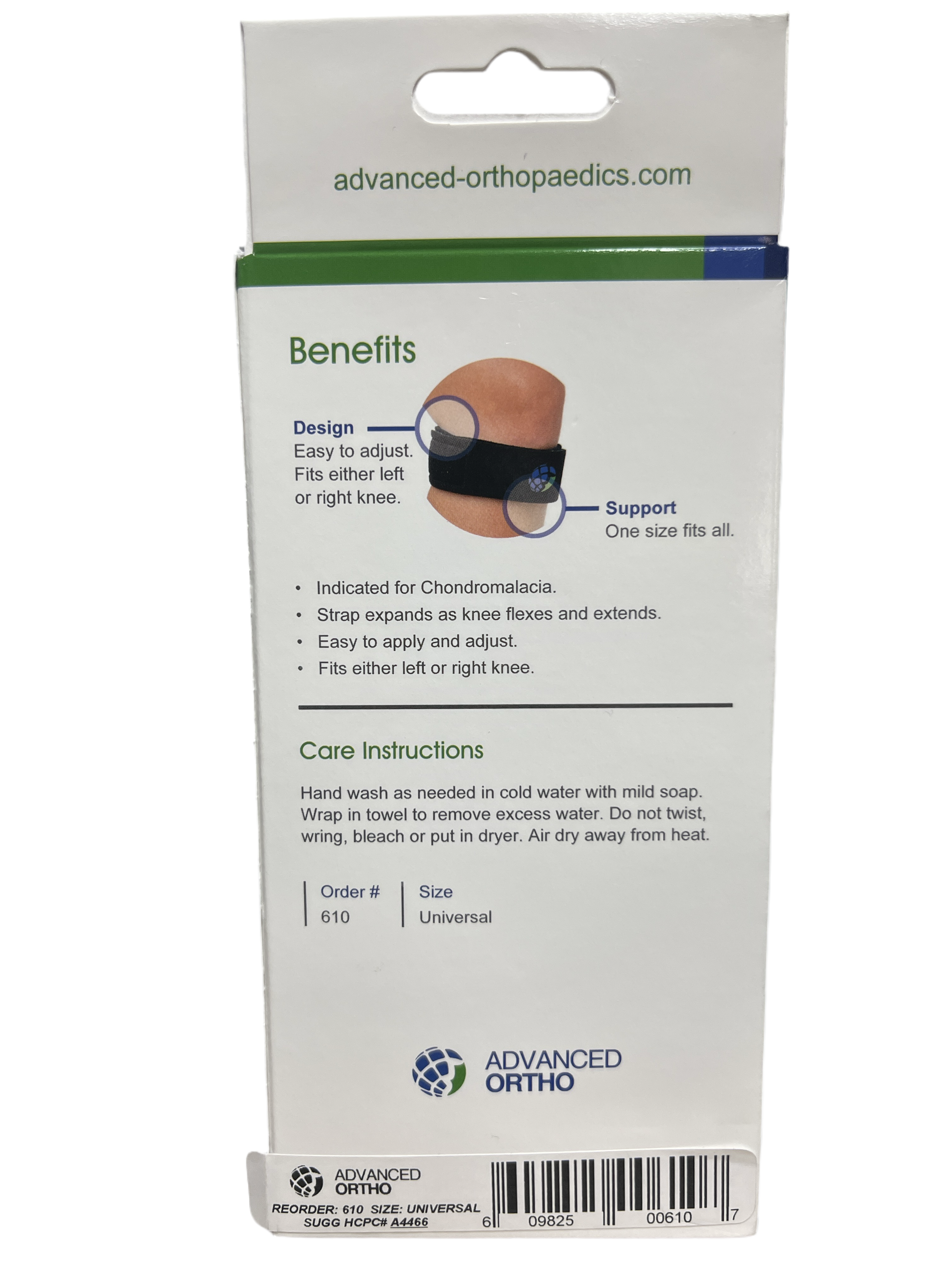 Advanced Ortho Patella Lightweight Knee Strap- One Size Fits All