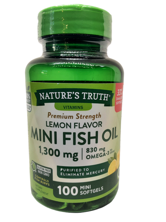 Nature’s Truth Premium Strength Lemon Flavor Mini Fish Oil