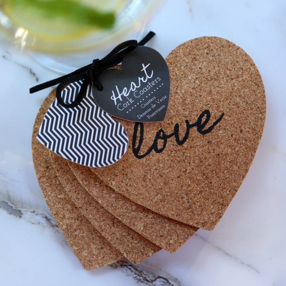 Heart Cork Coasters (Set of 4)