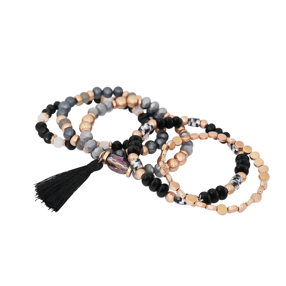 Beaded Bracelet Set Stackable Stretch Multi Layered Bangles