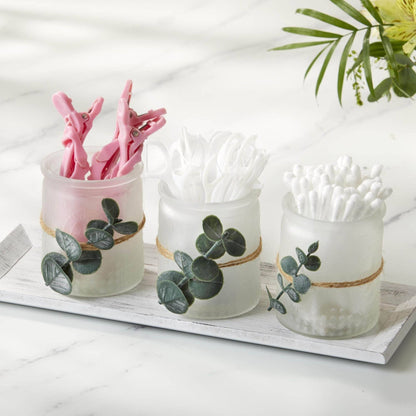 4 Piece Frosted Votive & Tray Set