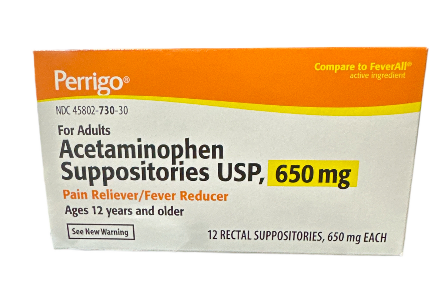 Perrigo Adult Acetaminophen Pain Relief Suppositories