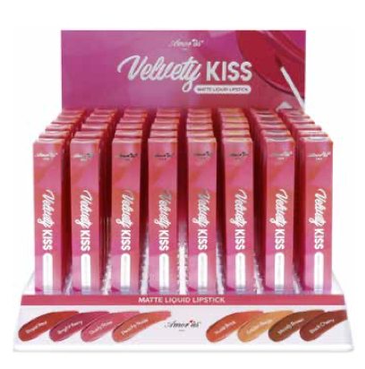 Velvety Kiss Matte Liquid Lipstick Display