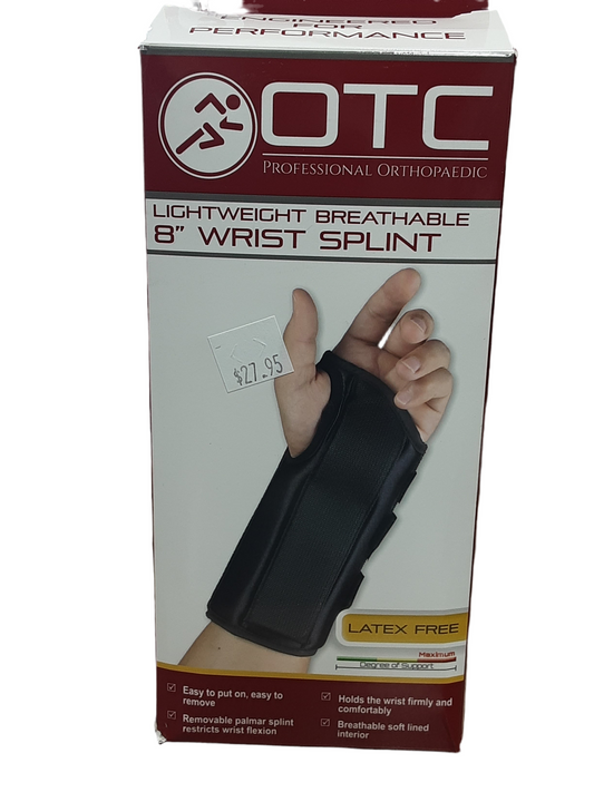 OTC Lightweight Breathable 8” Maximum Support Wrist Splint-Latex Free