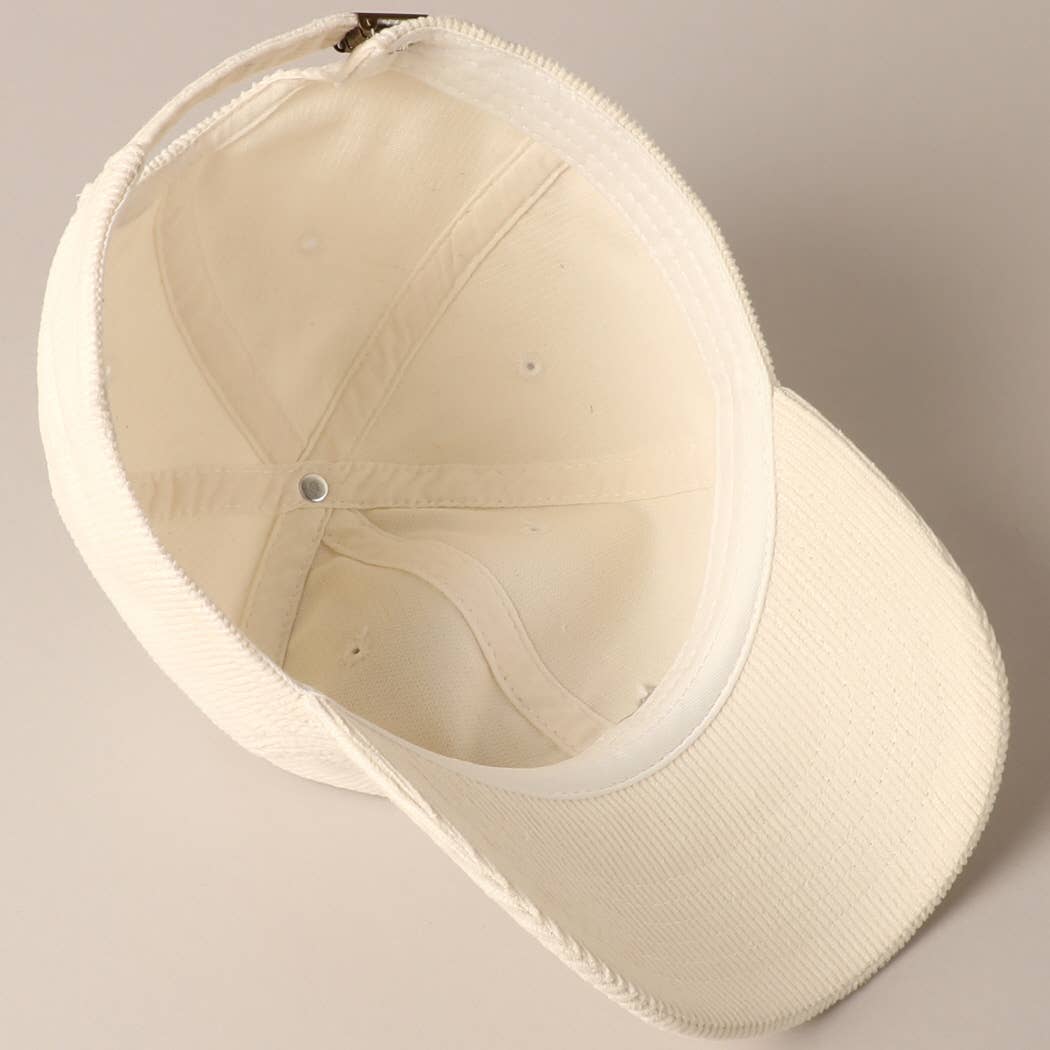 Mama Embroidered Corduroy Baseball Cap