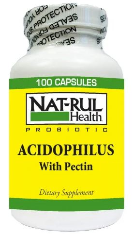 Natrul Health Acidophilus with Pectin 100 Million, 100 Capsules