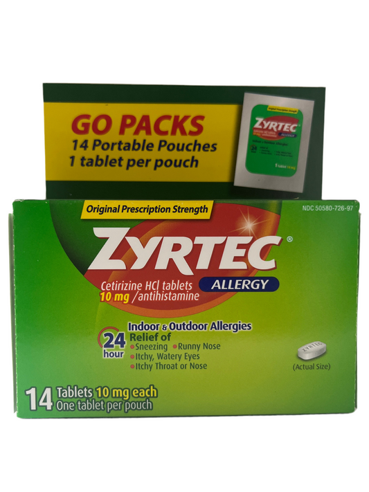 Zyrtec Allergy 24 Hour Go Packs