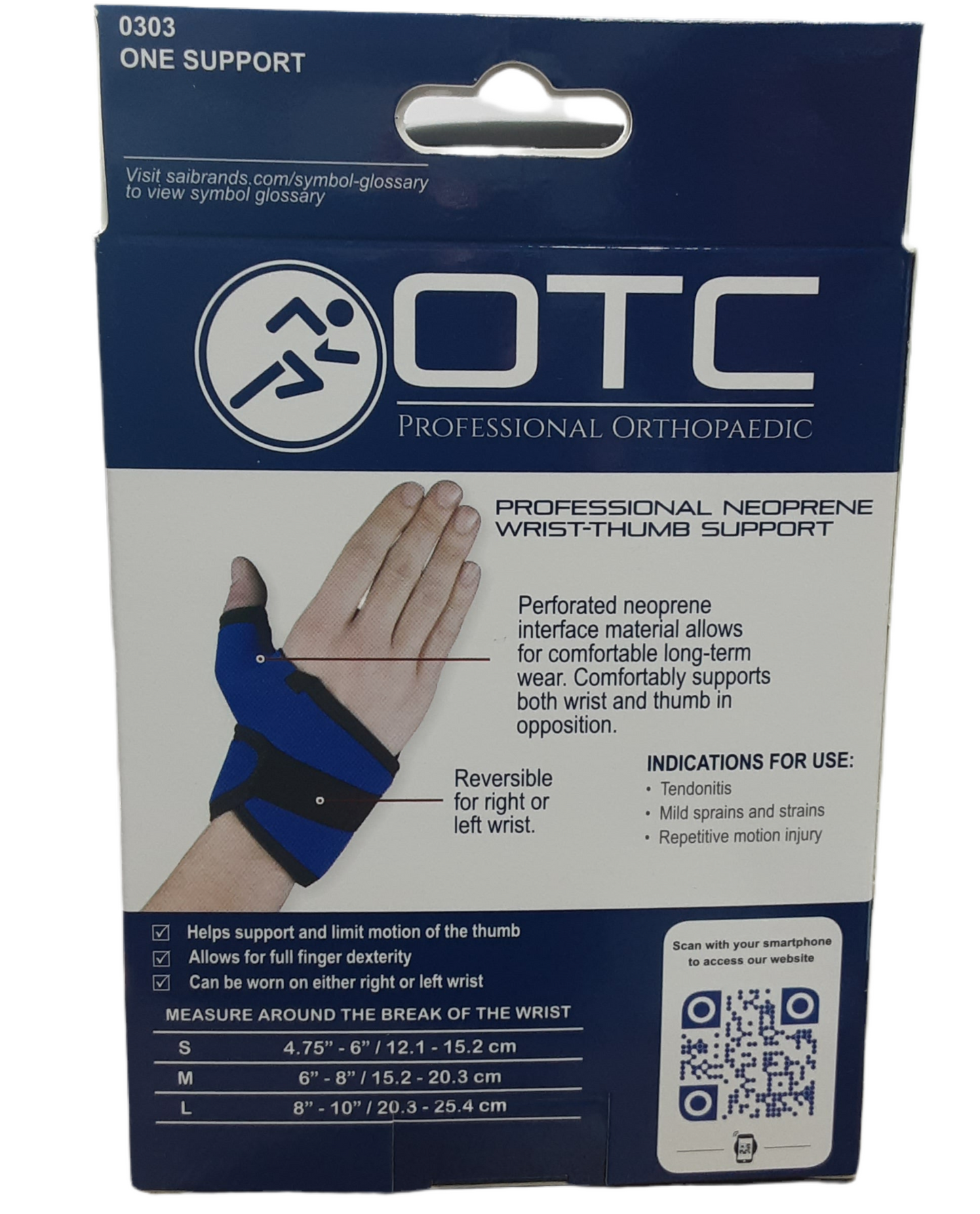 OTC Professional Neoprene Wrist-Thumb Medium Support