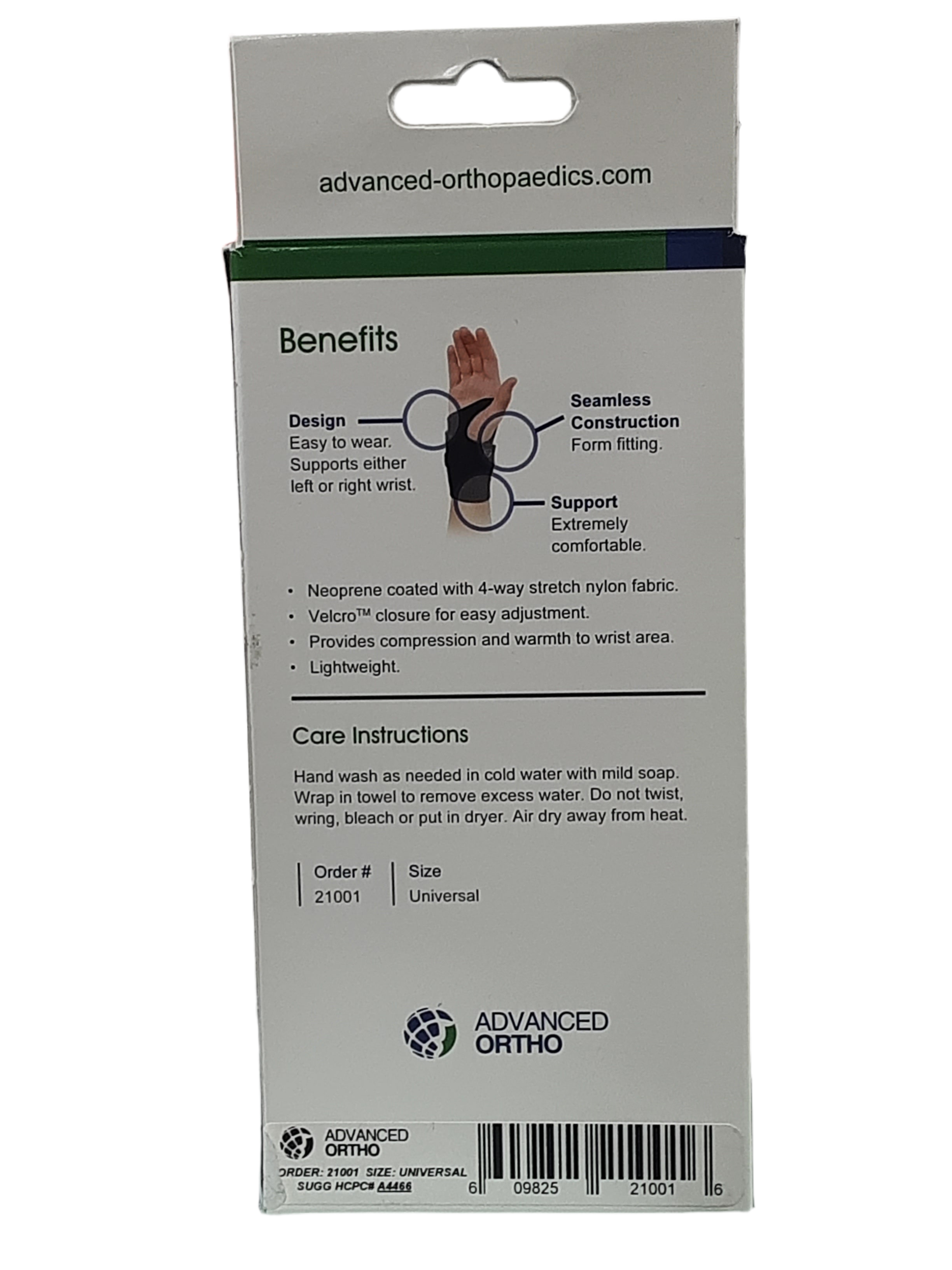 Advanced Ortho Neoprene Wrist-Wrap Support