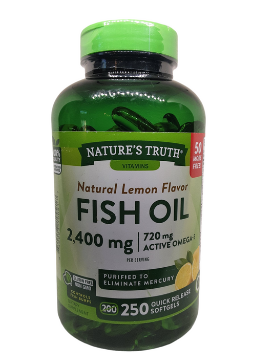 Natures, truth, natural, lemon, flavored fish oil