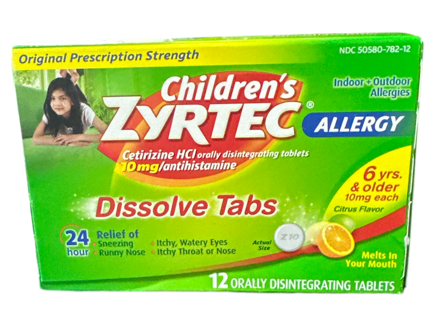 Citrus Flavored Childrens Zyrtec for Indoor and Outdoor Allergies