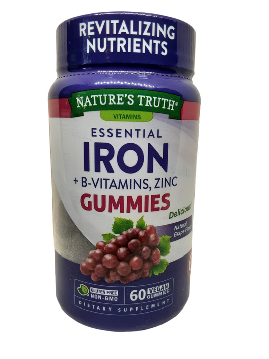 Nature’s Truth Essential Iron + B-Vitamin Zinc, Gummies