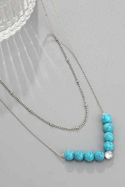 Turquoise Two Layers Necklace MOQ 5pcs YQ033