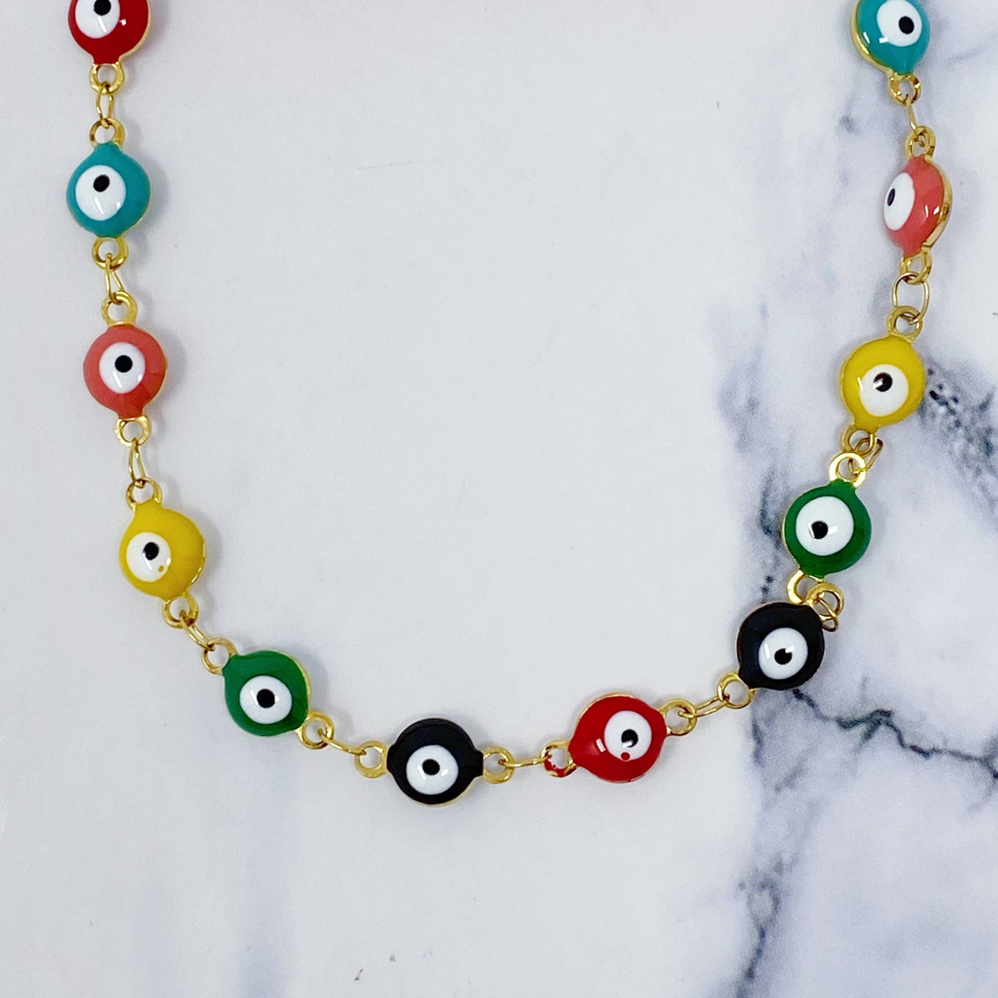 Colorful Eye Beaded Anklet