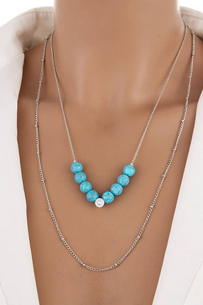 Turquoise Two Layers Necklace MOQ 5pcs YQ033