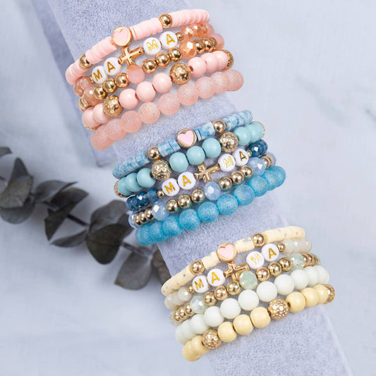 Mommy and Me Bracelets - Beaded Stackable Bracelets